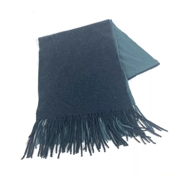 HERMES Bicolor fringe Scarf Cashmere Scarf/BlackBased - Picture 1 of 10